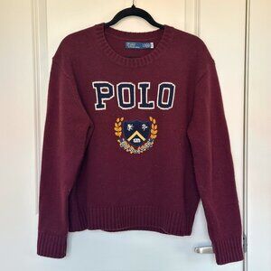 Polo Ralph Lauren Embroidered Logo Wool Sweater | Size: Large
